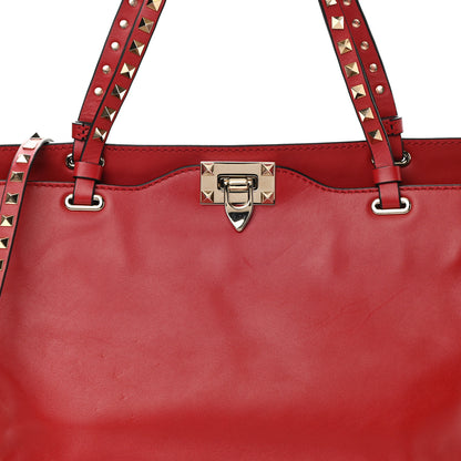 Valentino Garavani Vitello Medium Rockstud Tote Rosso Valentino 8 of 11