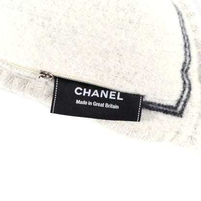 Chanel Merino Wool Cashmere CC Pillow Black Beige 3 of 3