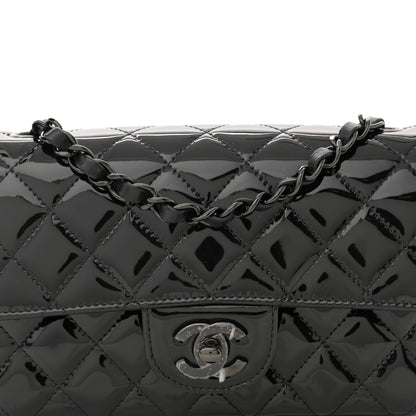 Chanel Patent Calfskin Quilted Mini Rectangular Flap So Black 8 of 11