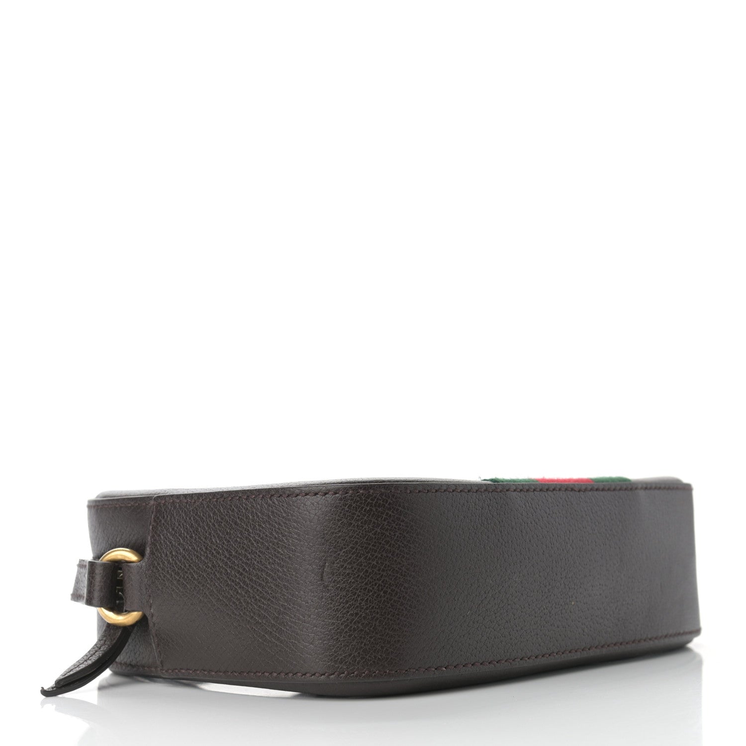 Gucci Textured Calfskin Web Small Webby Bee Shoulder Bag Brown Coffee 3 of 11