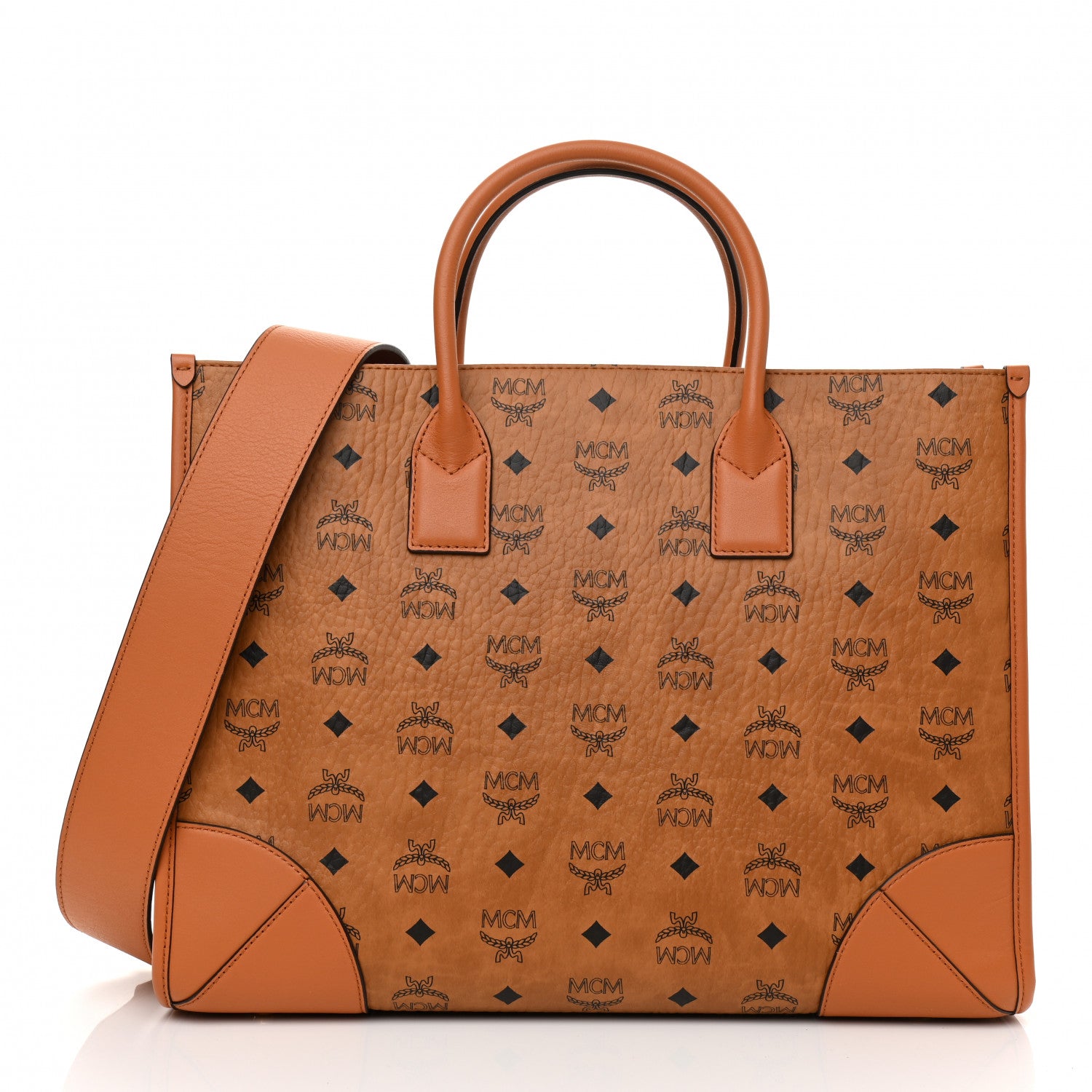 MCM Visetos Large Munich Tote Cognac 3 of 12