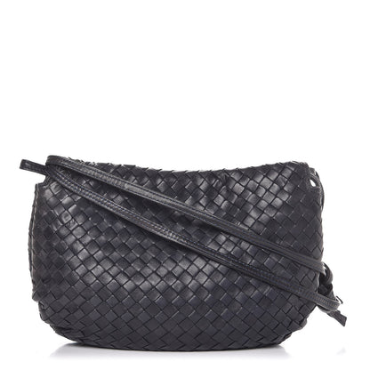 Bottega Veneta Nappa Intrecciato Small Shoulder Bag Navy Blue 1 of 8