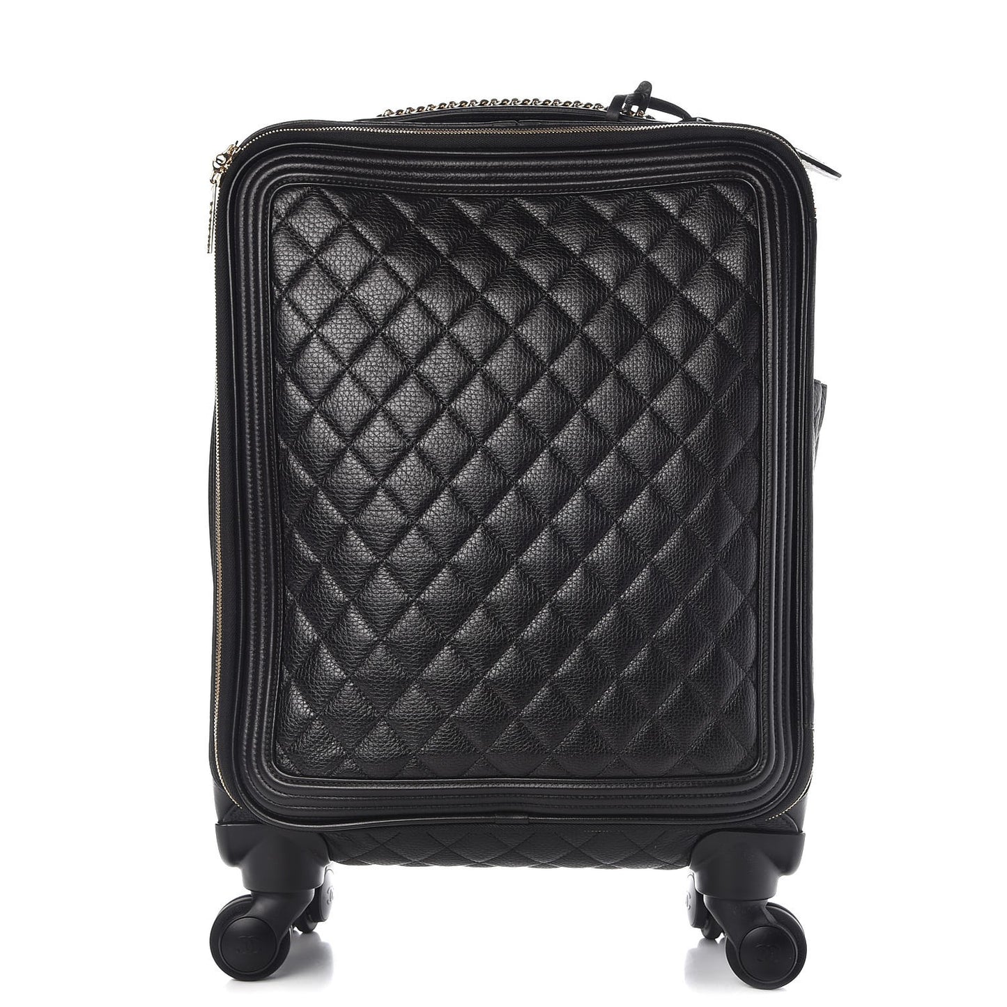 Calfskin Quilted Coco Case Trolley Black