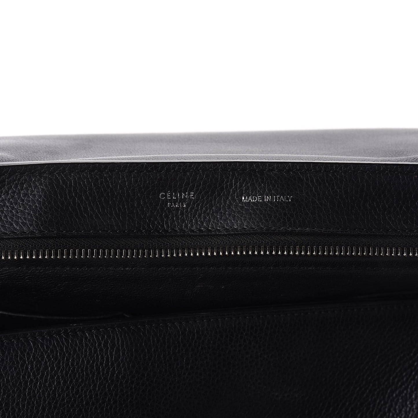 Drummed Calfskin Suede Large Trapeze Black