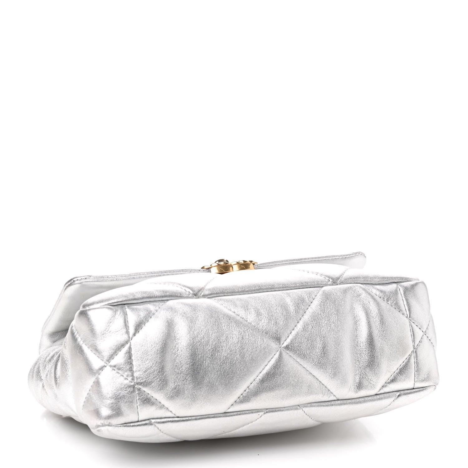 Chanel Metallic Lambskin Quilted Medium Chanel 19 Flap Silver 3 of 9