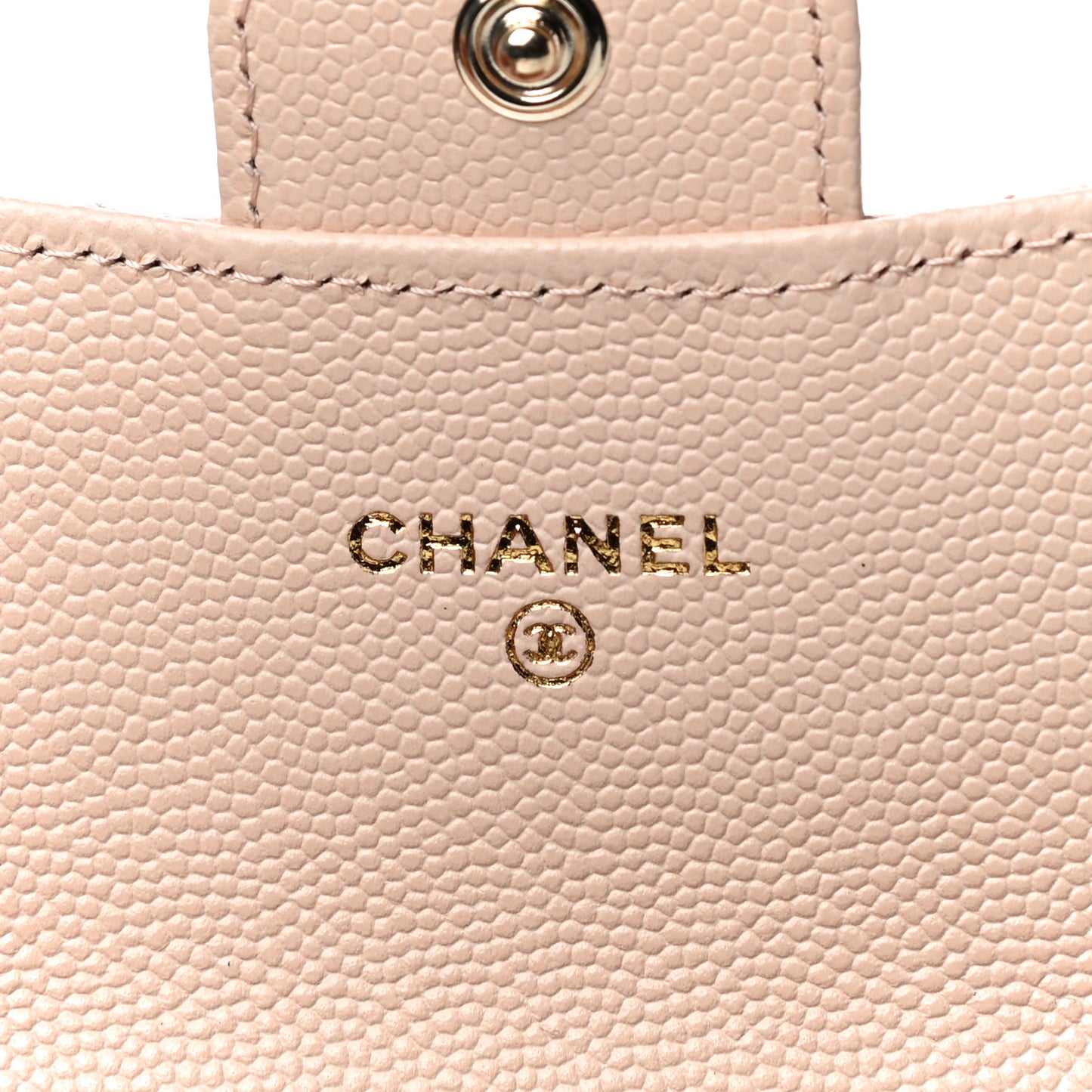 Caviar Quilted Flap Card Holder Wallet Beige
