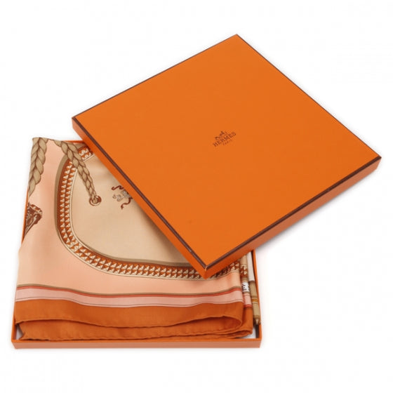 Hermes Silk Grand Apparat Scarf 90 Orange 7 of 7