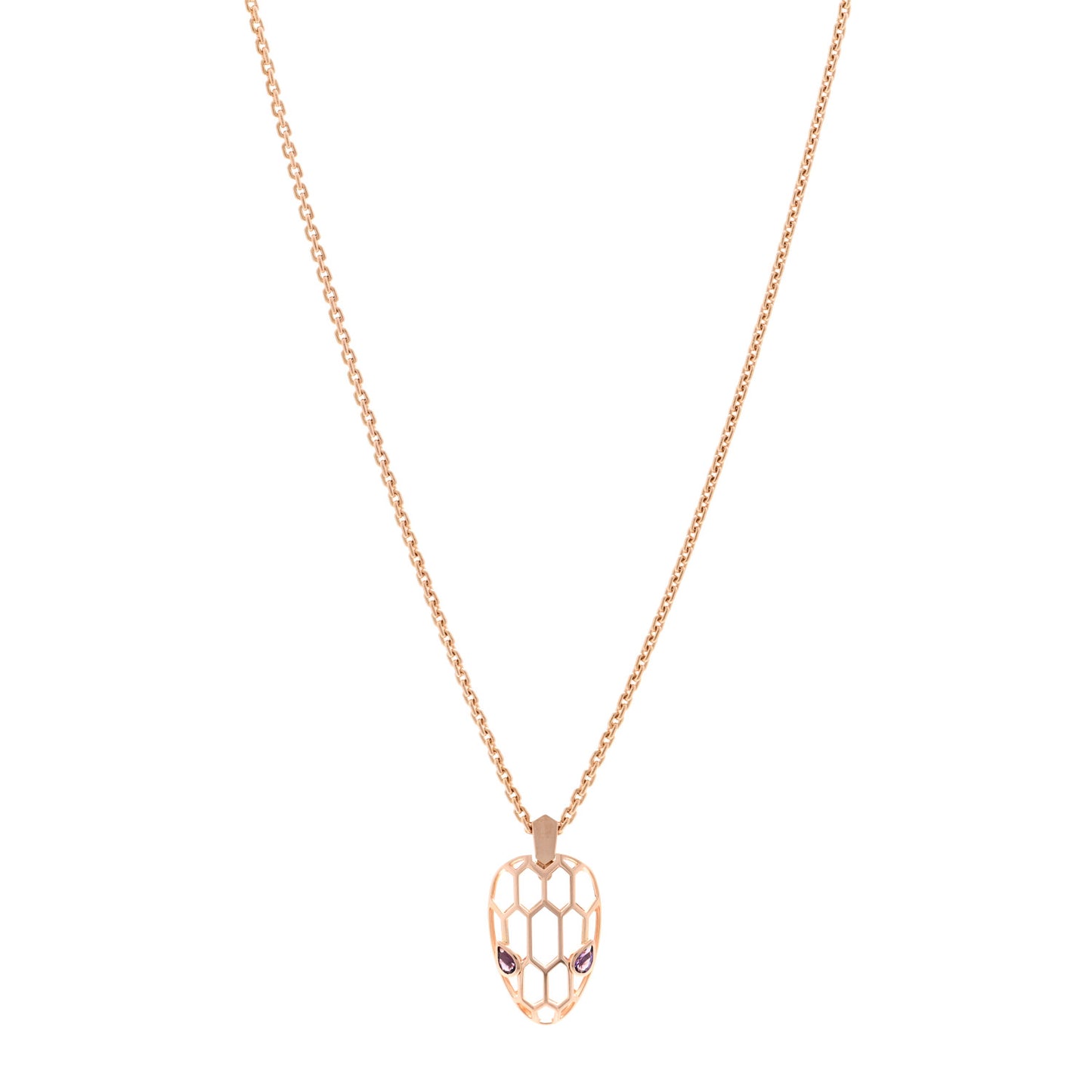 18K Rose Gold Amethyst Serpenti Seduttori Pendant Necklace