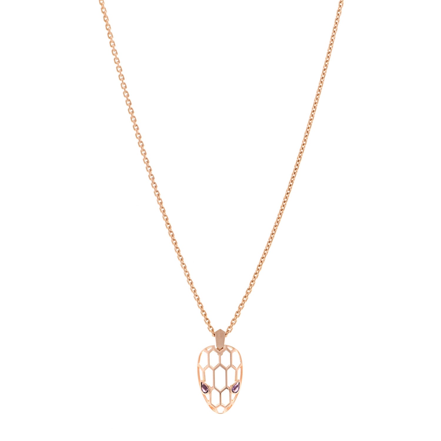 Bulgari 18K Rose Gold Amethyst Serpenti Seduttori Pendant Necklace 1 of 4