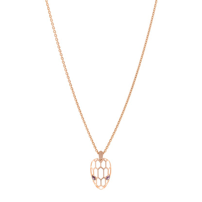 Bulgari 18K Rose Gold Amethyst Serpenti Seduttori Pendant Necklace 1 of 4