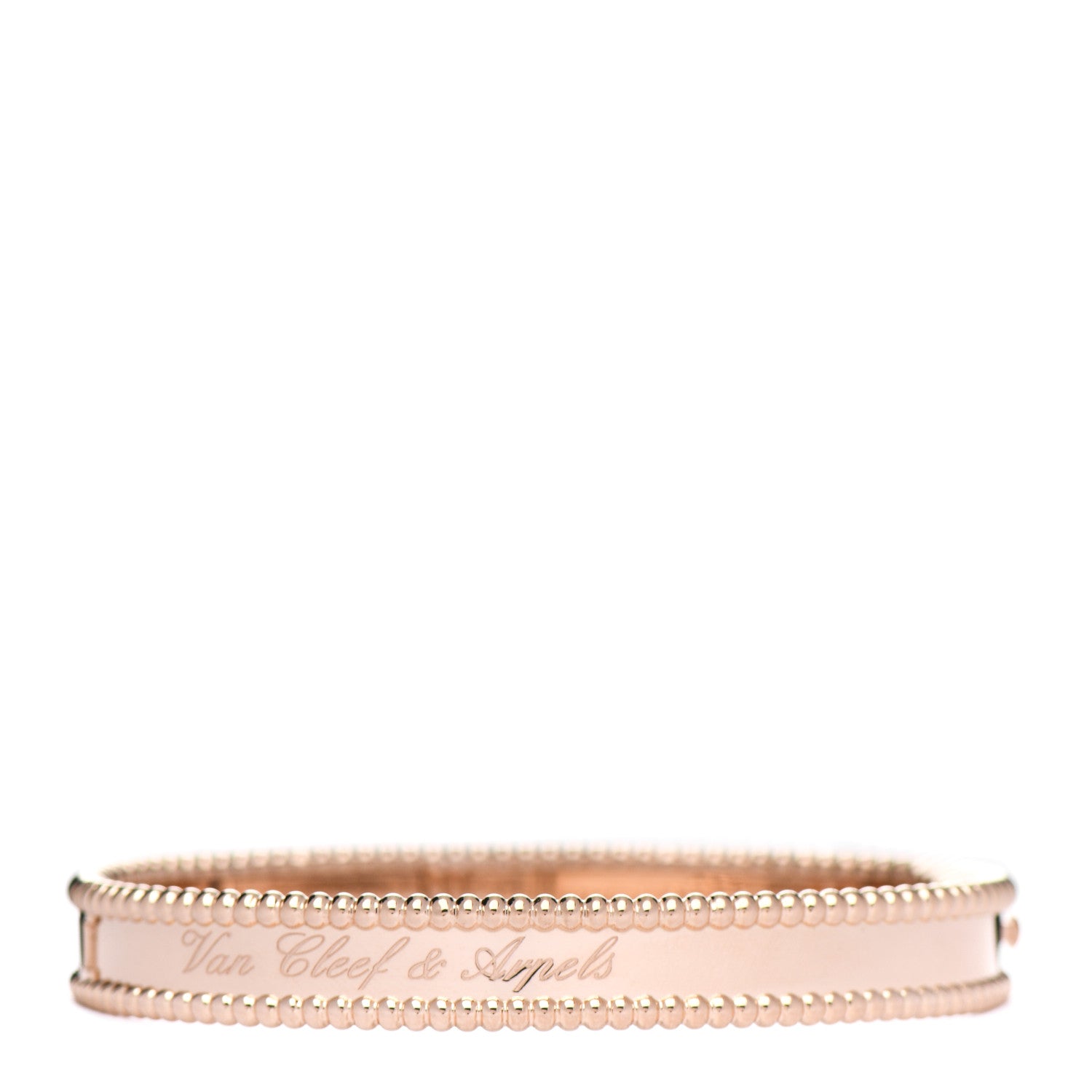 Van Cleef & Arpels 18K Rose Gold Perlee Signature Bangle Bracelet S 2 of 4