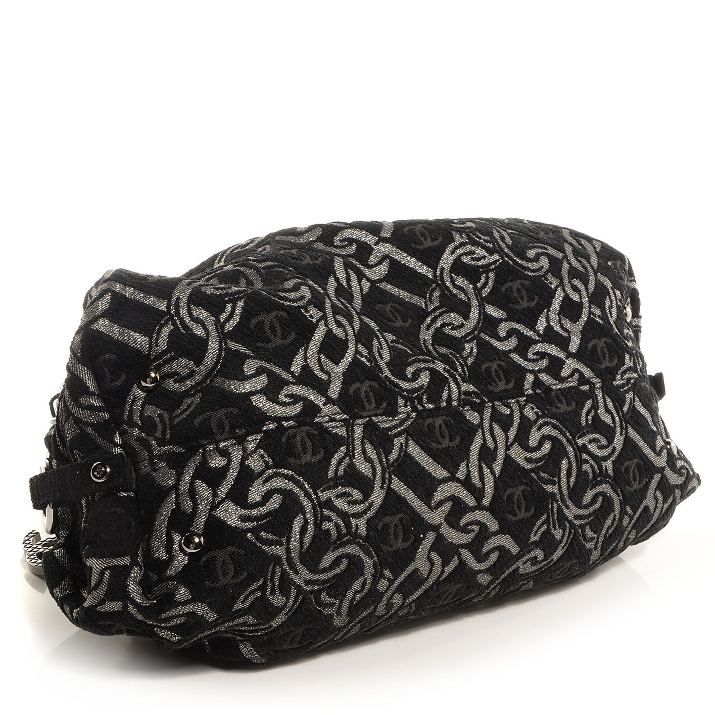 Metallic CC Chain Link Bag Black
