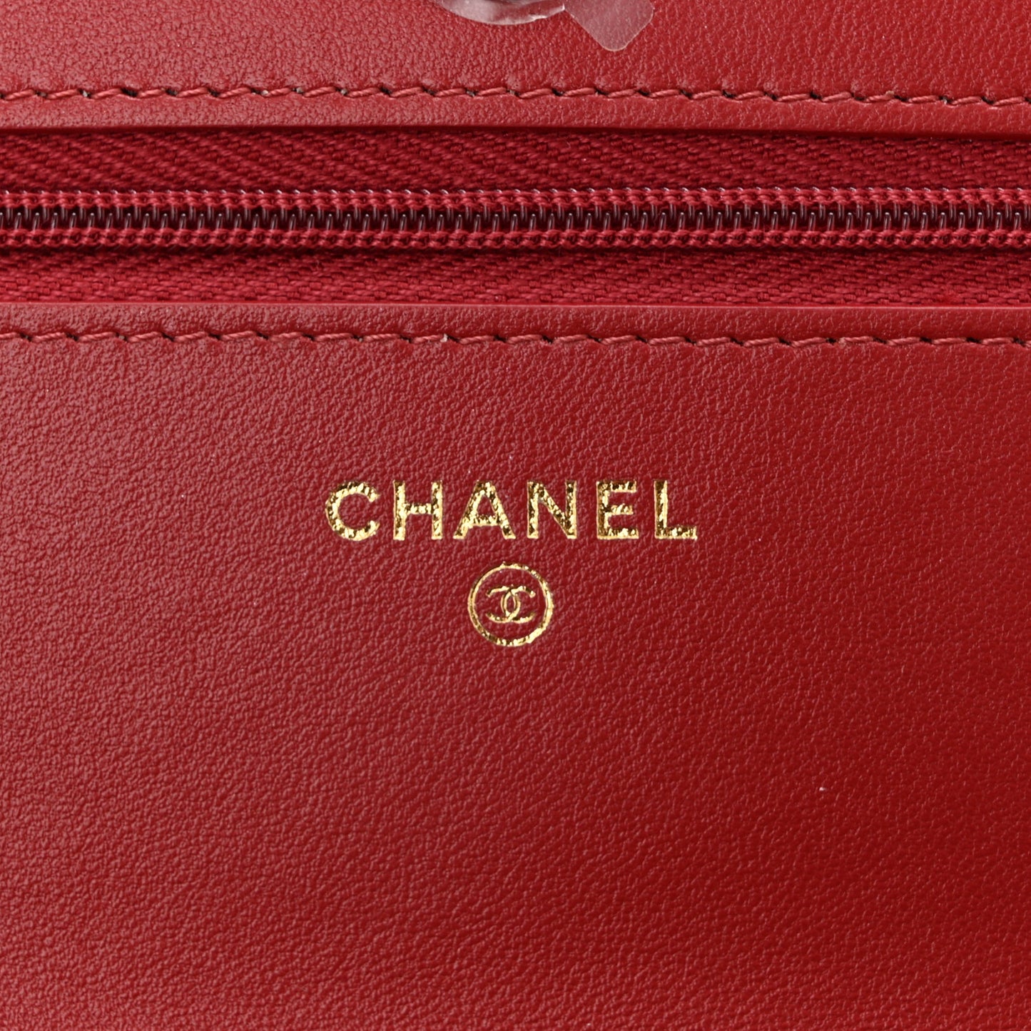 Lambskin Quilted Crystal Pearl CC Wallet On Chain WOC Burgundy