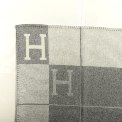 Hermes Wool Cashmere Avalon III Blanket Ecru Gris Clair 2 of 3