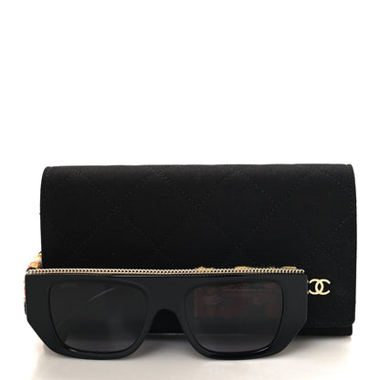 Chanel Acetate Tweed CC Sunglasses 71549A Black Orange 7 of 7