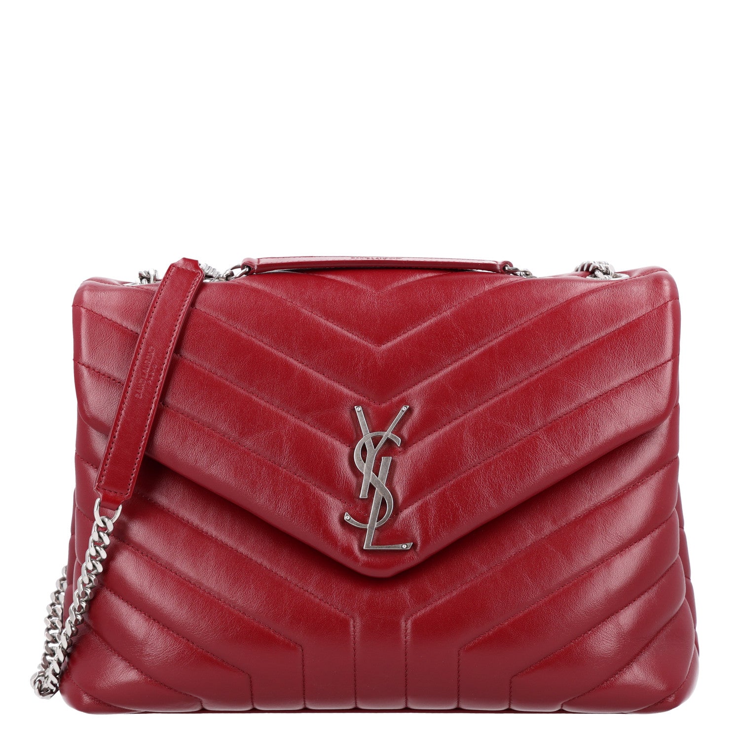 Saint Laurent Calfskin Y Quilted Monogram Medium Loulou Chain Satchel Palissandre 1 of 11
