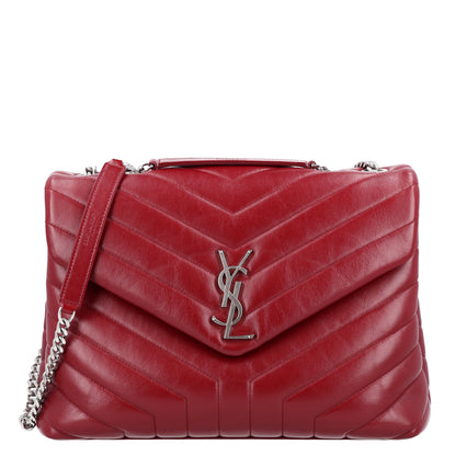 Saint Laurent Calfskin Y Quilted Monogram Medium Loulou Chain Satchel Palissandre 1 of 11