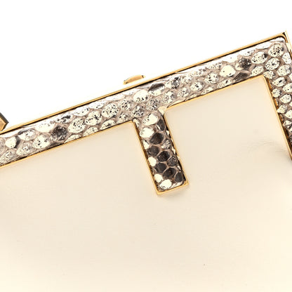 Fendi Shiny Nappa Snakeskin Small Fendi First White Roccia 8 of 12