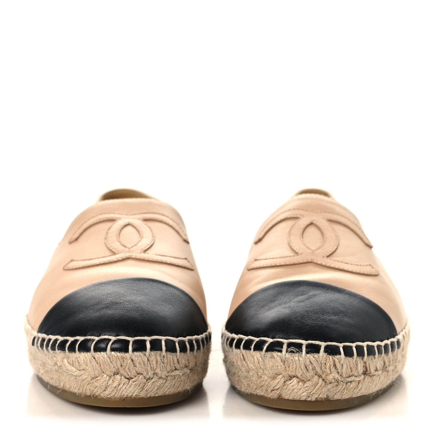 Lambskin CC Espadrilles 40 Beige Black