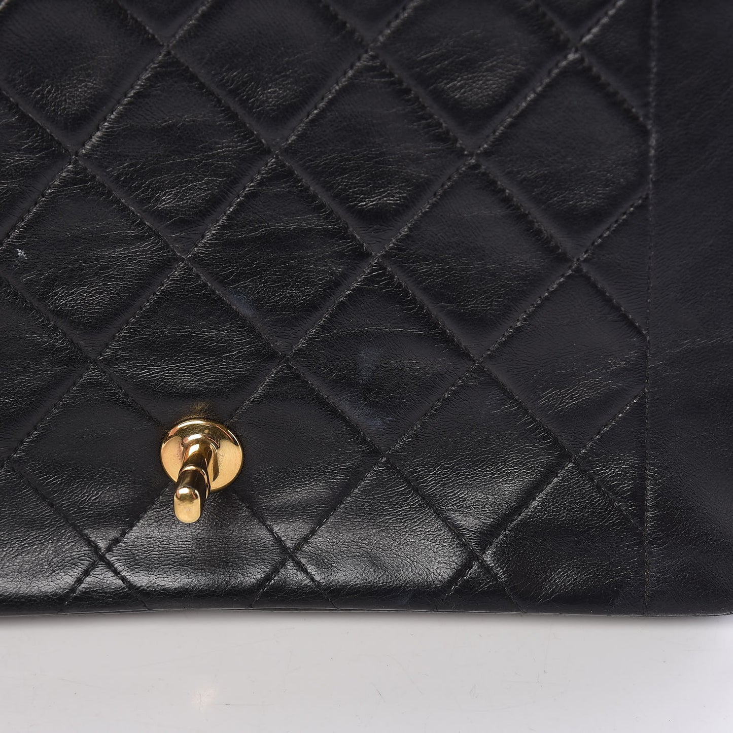 Lambskin Quilted Small Single Flap Black