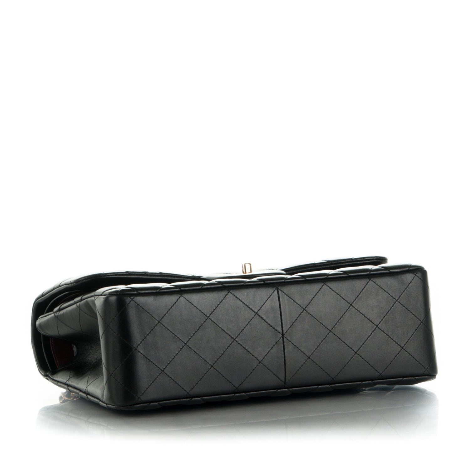 Lambskin Quilted Jumbo Double Flap Black