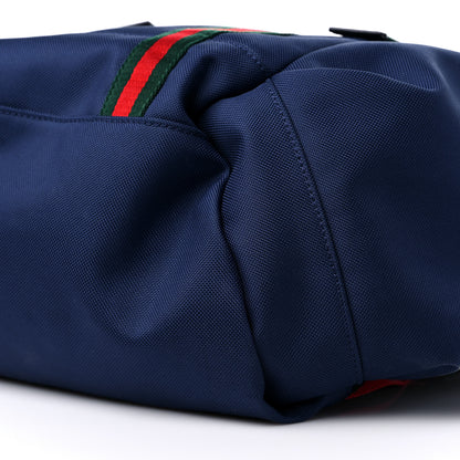 Gucci Techno Canvas Web Double Buckle Backpack Blue 10 of 11
