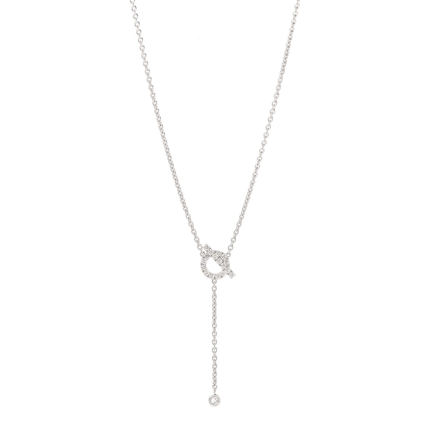 18K White Gold Diamond Finesse Lariat Necklace
