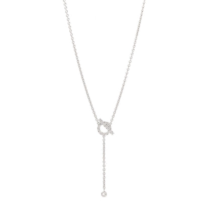 Hermes 18K White Gold Diamond Finesse Lariat Necklace 1 of 5