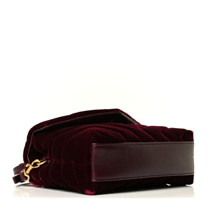 Saint Laurent Velvet Y Quilted Monogram Toy Loulou Crossbody Bag French Burgundy 4 of 8
