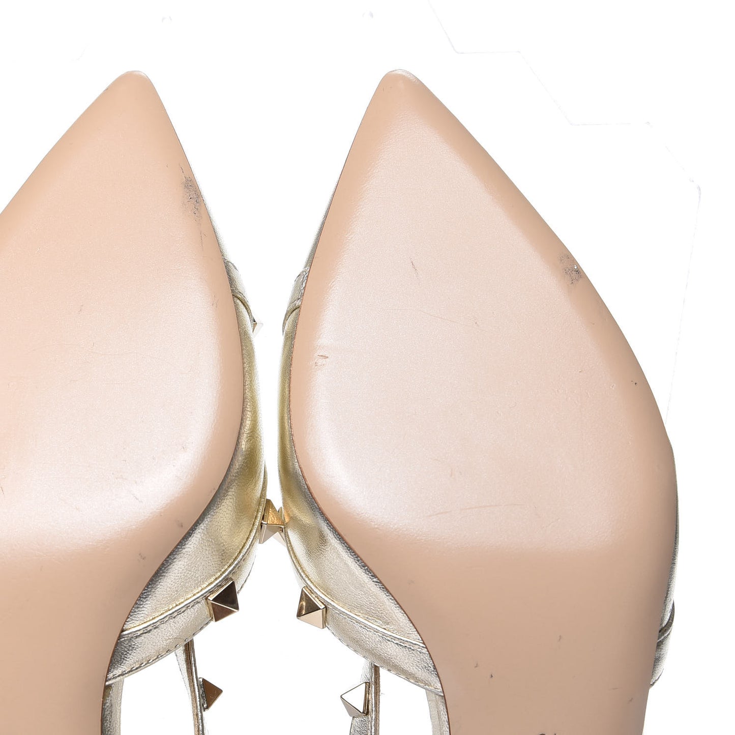 Metallic Nappa Rockstud Cross Strap D'Orsay 55mm Pumps 40 Platino