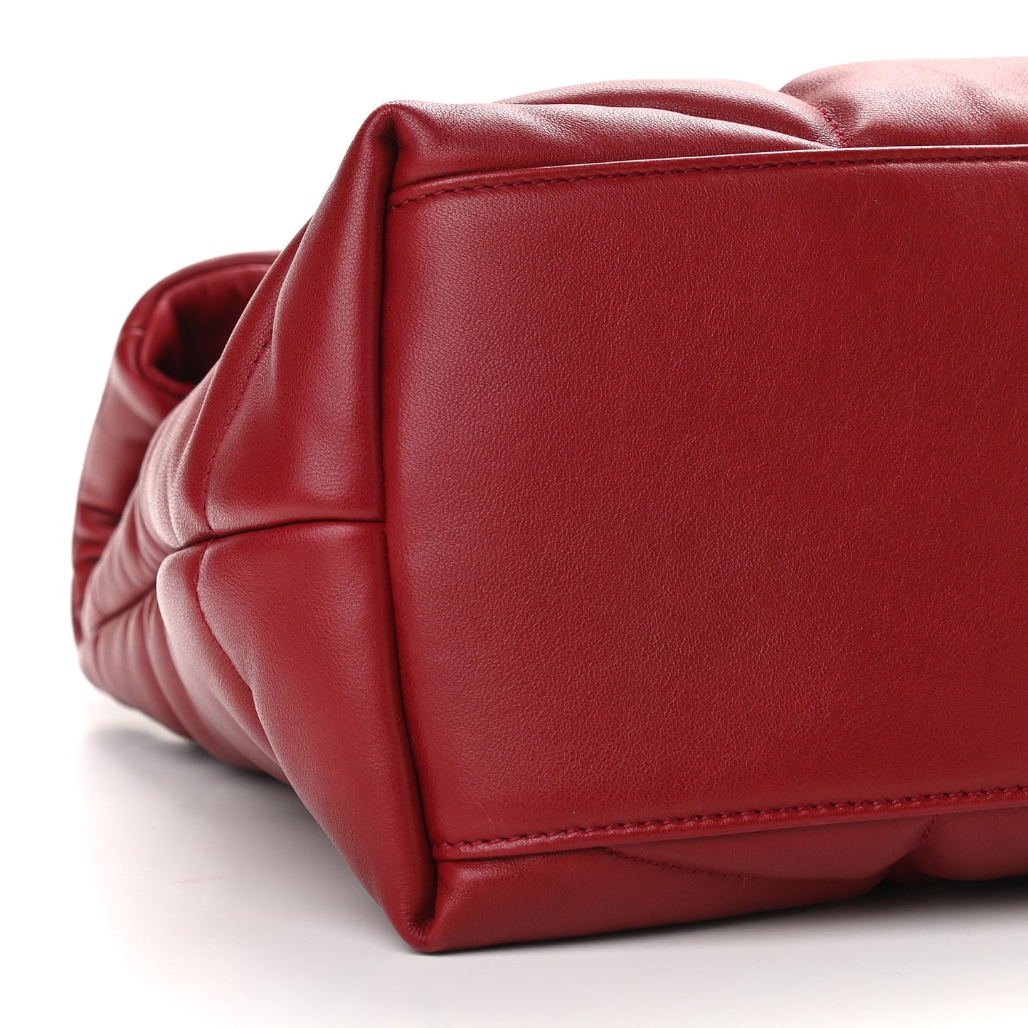 Lambskin Quilted Medium Loulou Puffer Monogram Chain Satchel Opyum Red