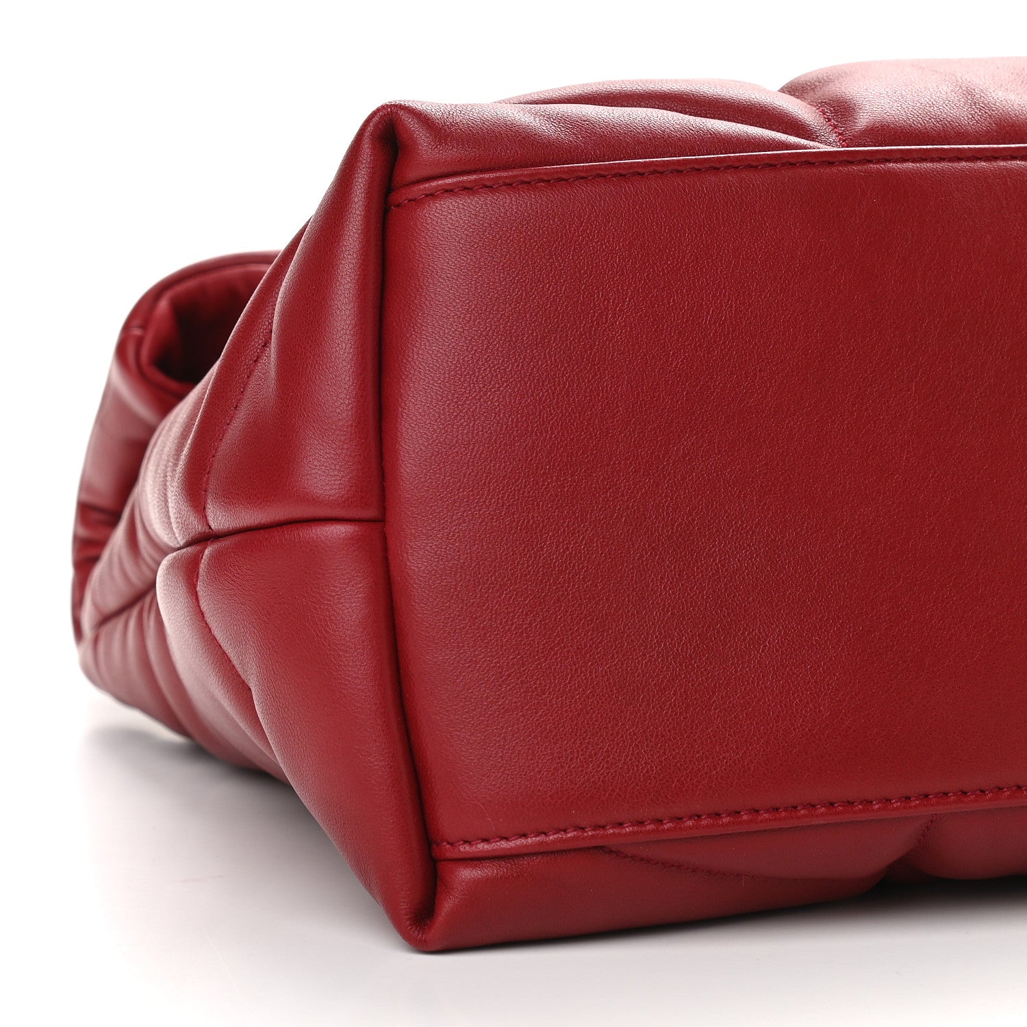 Saint Laurent Lambskin Quilted Medium Loulou Puffer Monogram Chain Satchel Opyum Red 7 of 8