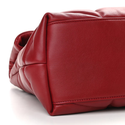 Saint Laurent Lambskin Quilted Medium Loulou Puffer Monogram Chain Satchel Opyum Red 7 of 8