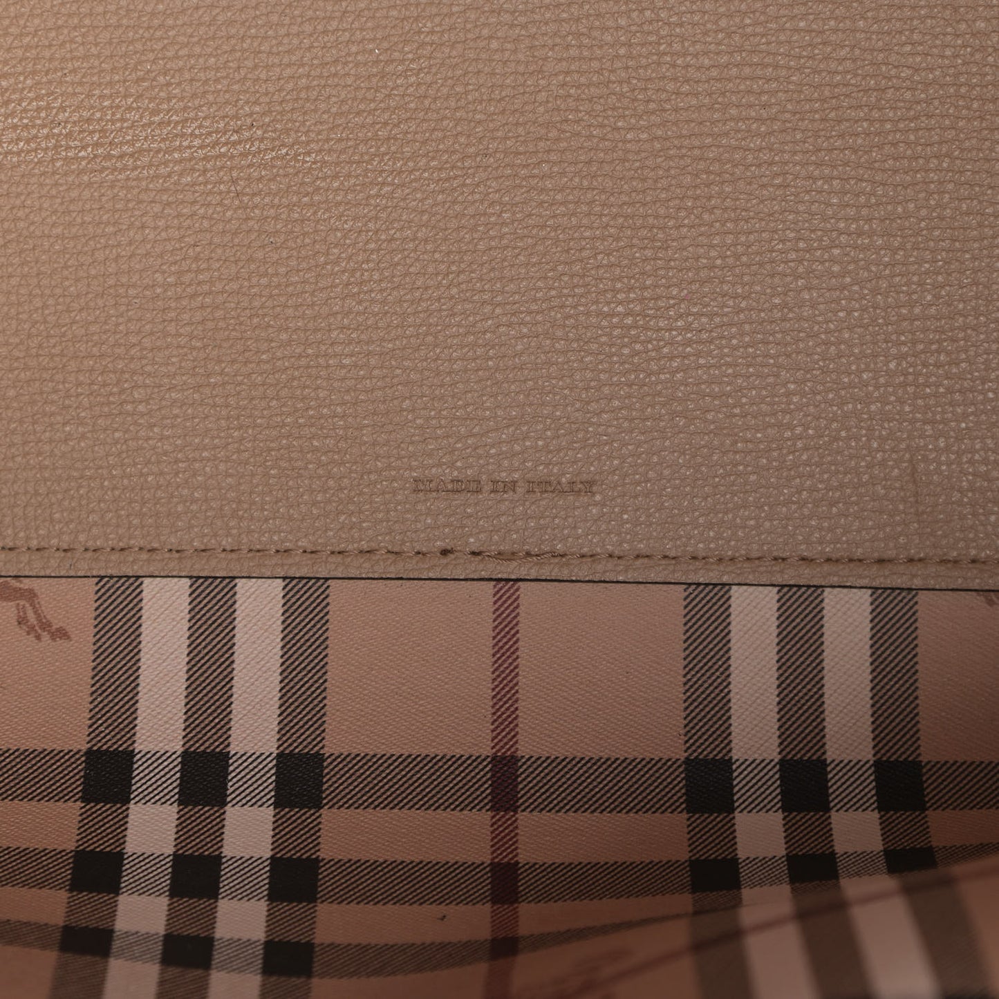 Grainy Calfskin Haymarket Check Medium Reversible Tote Camel