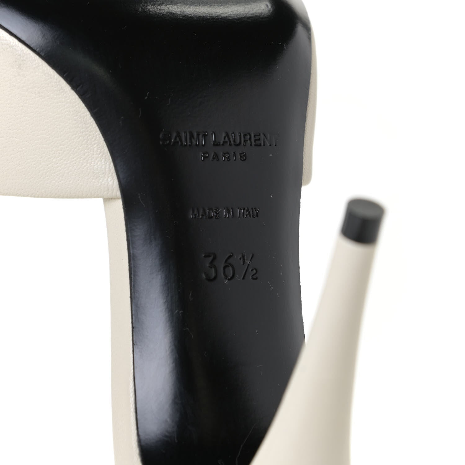 Saint Laurent Lambskin Sexy 95mm Pumps 36.5 White 9 of 10