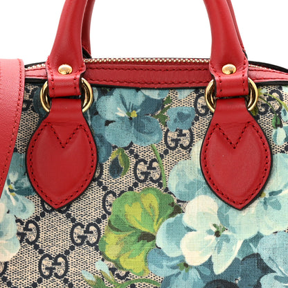 Gucci GG Supreme Monogram Blooms Mini Boston Navy Blue Hibiscus 8 of 10