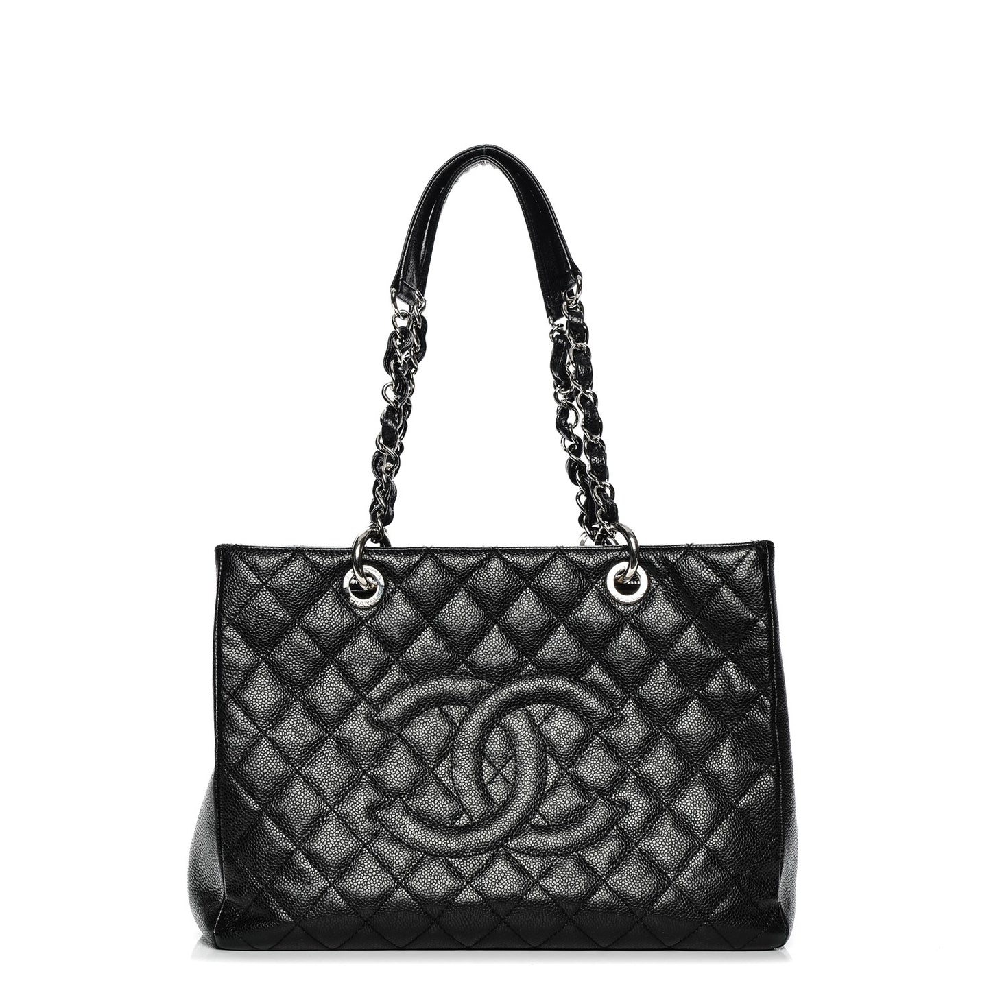 Caviar Quilted Grand Shopping Tote GST Black