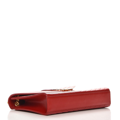 Saint Laurent Grain De Poudre Matelasse Chevron Large Monogram Satchel Lipstick Red 5 of 12