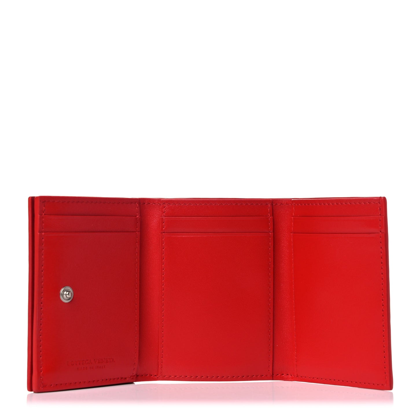 Nappa Intrecciato Trifold Wallet Red