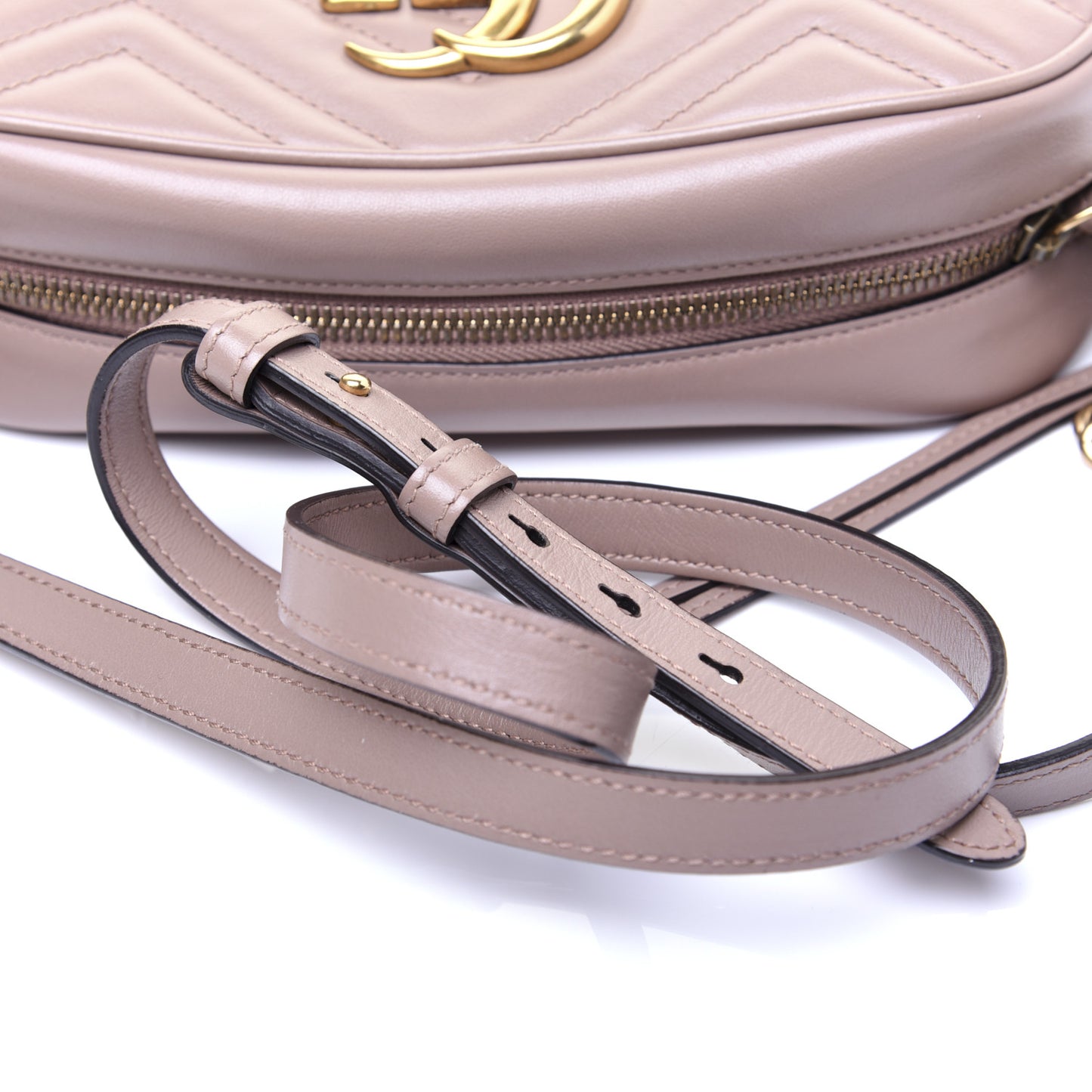 Calfskin Matelasse Small GG Marmont Chain Shoulder Bag Porcelain Rose