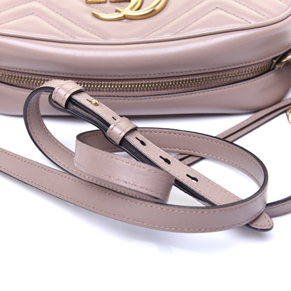 Gucci Calfskin Matelasse Small GG Marmont Chain Shoulder Bag Porcelain Rose 11 of 13