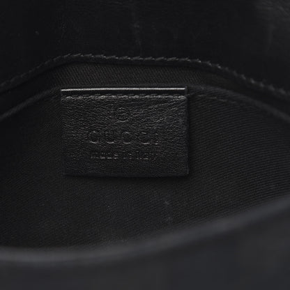Gucci Monogram Horsebit Chain Flap Shoulder Bag Black 6 of 12