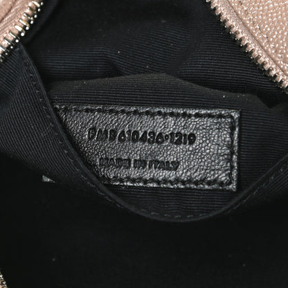 Saint Laurent Grain De Poudre Matelasse Chevron Quilted Round Vinyle Camera Bag Gold Sand 7 of 10