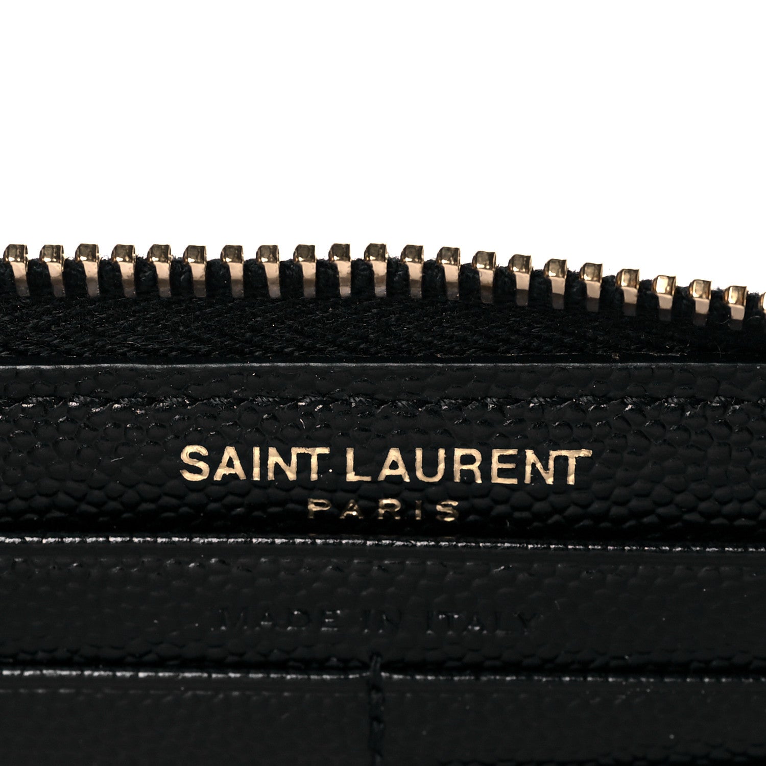Saint Laurent Grain De Poudre Matelasse Chevron Monogram Zip Around Wallet Black 6 of 8