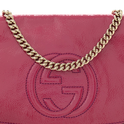 Gucci Patent Medium Soho Flap Crossbody Bright Bougainvillea 8 of 10