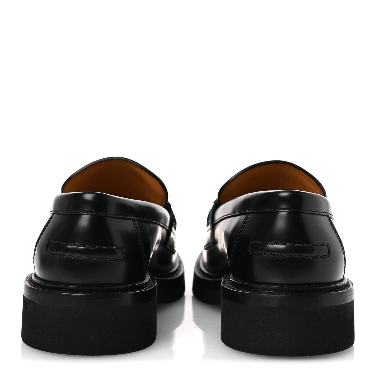 Brushed Calfskin Boy Platform Loafers 35.5 Black