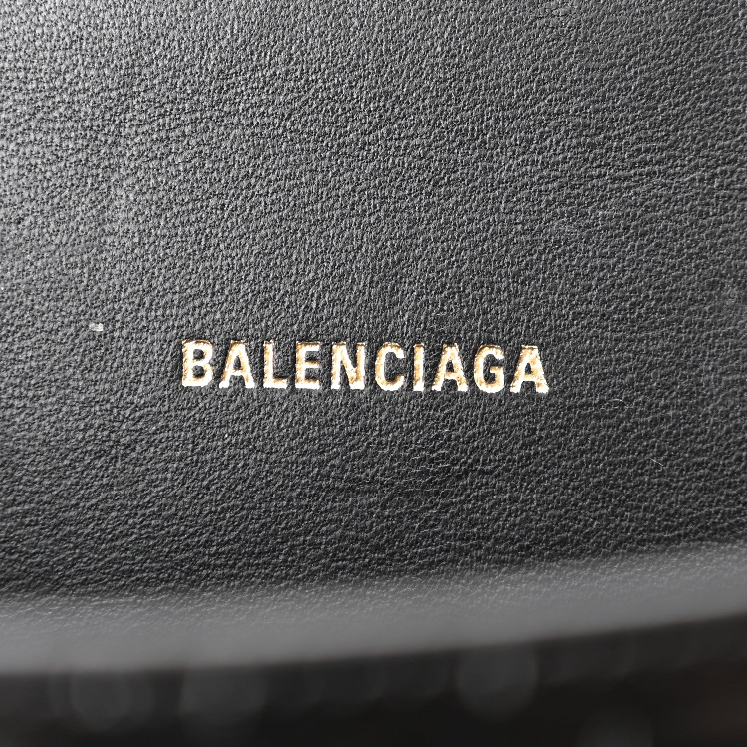 Balenciaga Shiny Calfskin Crocodile Embossed Hourglass Top Handle Bag XS Black 6 of 11
