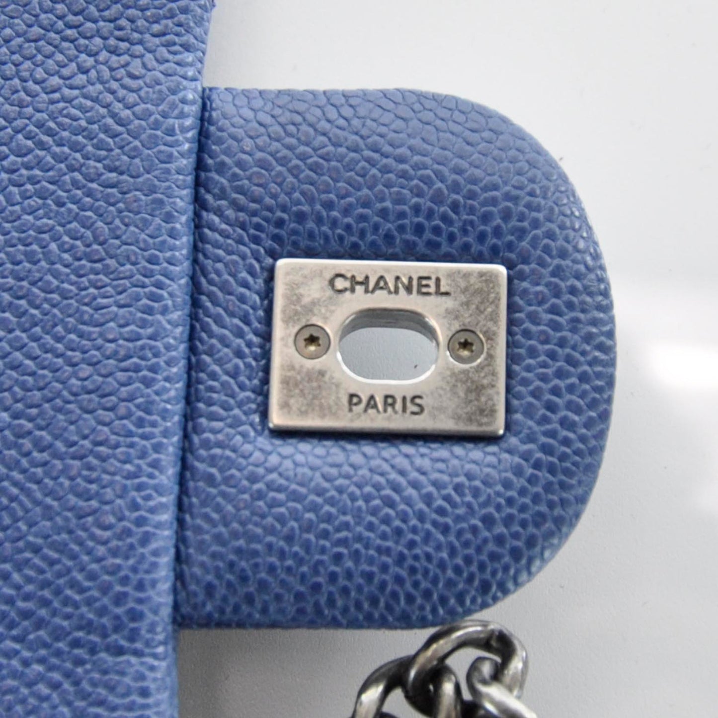 Caviar Quilted Medium Simply CC Flap Blue