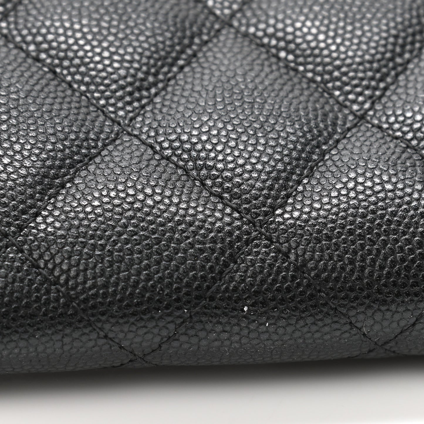 Caviar Quilted Small Zip Around Wallet Black