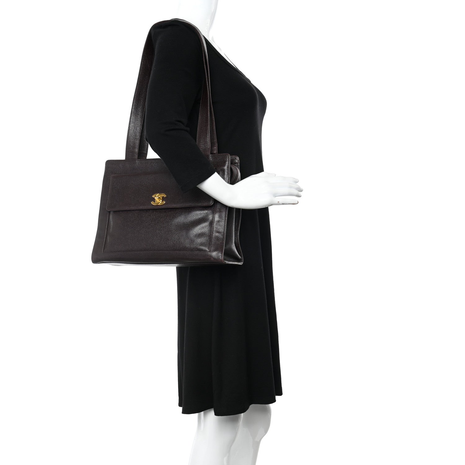 Chanel Caviar Flap Shoulder Bag Brown 2 of 11